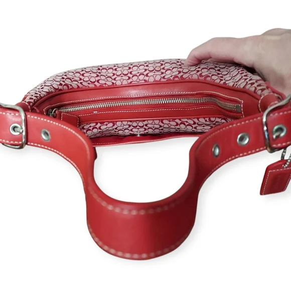 Coach Signature C Jacquard & Leather Soho Hobo Bag No. 6343 EUC - Picture 6 of 11